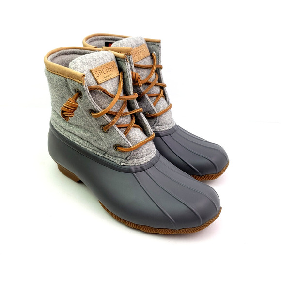 gray wool sperry duck boots